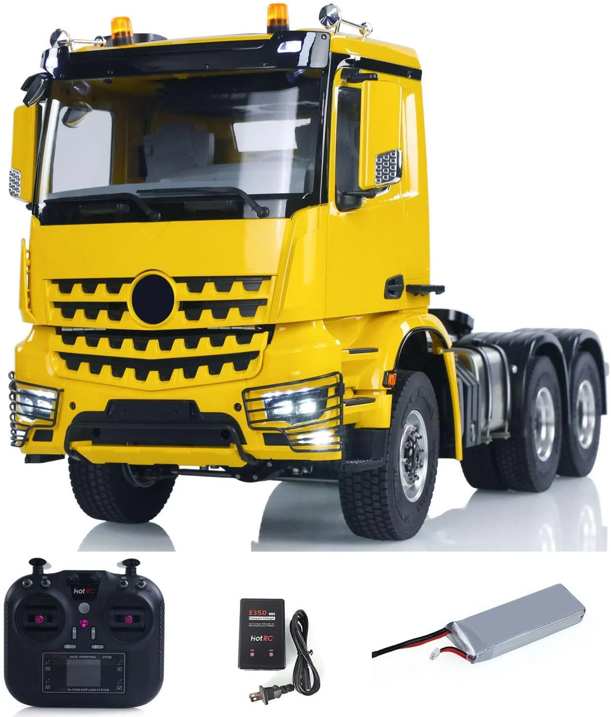 تراکتور کنترلی مدل B3363 مقیاس 1/14، شاسی فلزی، بدون قفل دیفرانسیل، گیربکس 2 سرعته، مدل کامیون 6 چرخ محرک، مناسب برای سرگرمی بزرگسالان