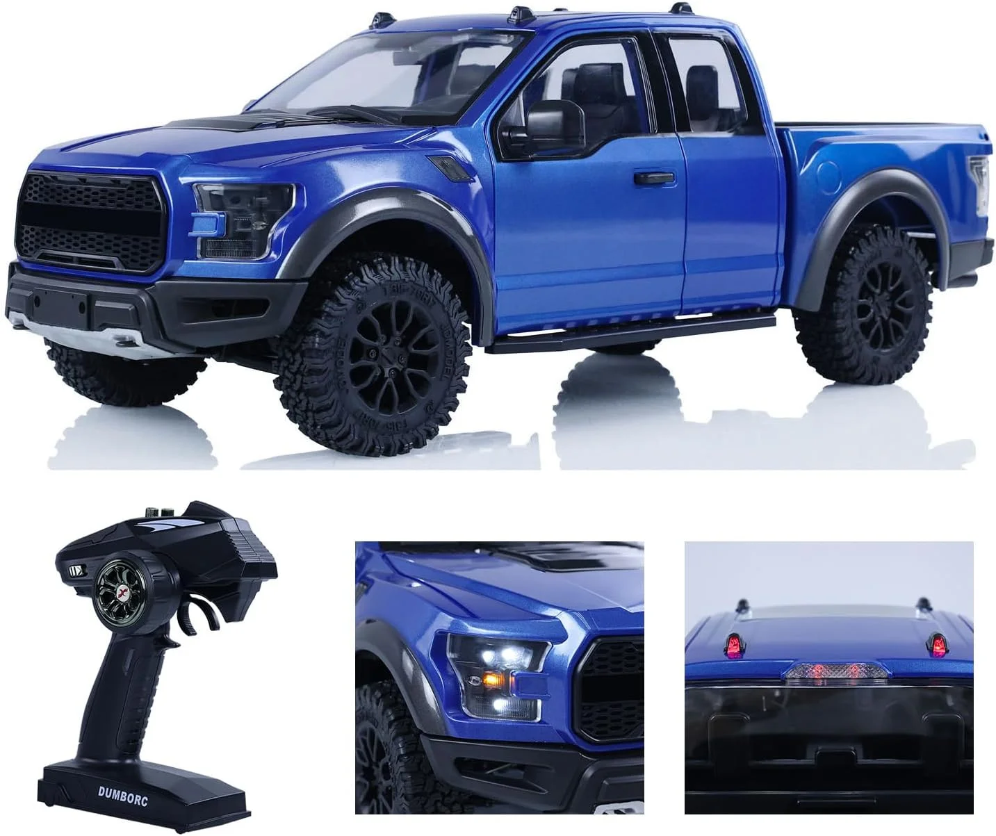 ماشین کنترلی از راه دور مدل F150، مقیاس 1:10، مناسب مسیرهای ناهموار، به همراه موتور، سروو، سیستم نور و صدا