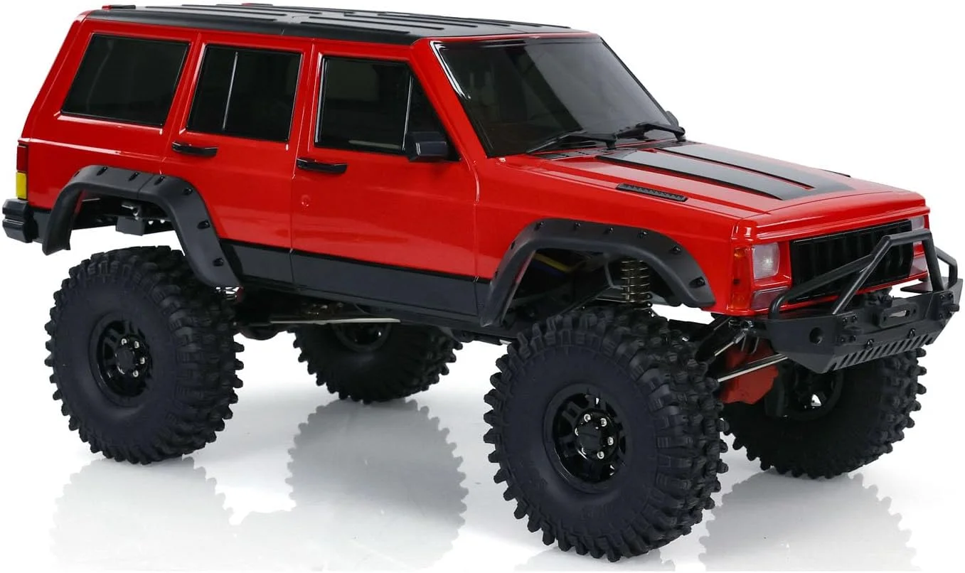 ماشین خزنده آفرود کنترلی 1/10 با چراغ و صدا و 4 چرخ متحرک و قفل دیفرانسیل برای سرگرمی