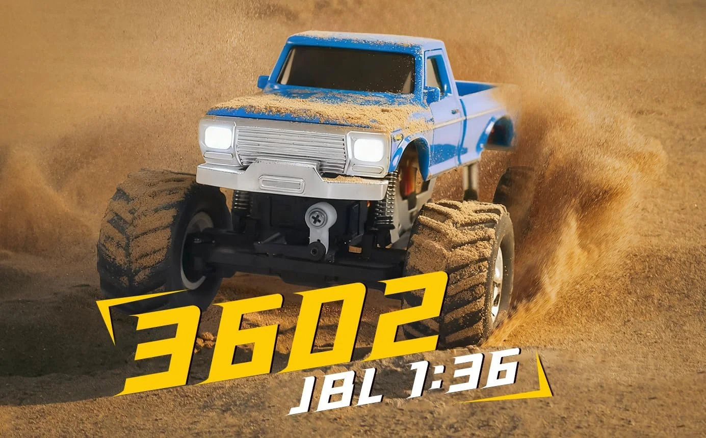 خودروی خزنده کوچک JABAILE 3602 1/36 4WD 2.4G رادیو کنترلی آفرود با چراغ و باتری لیپو