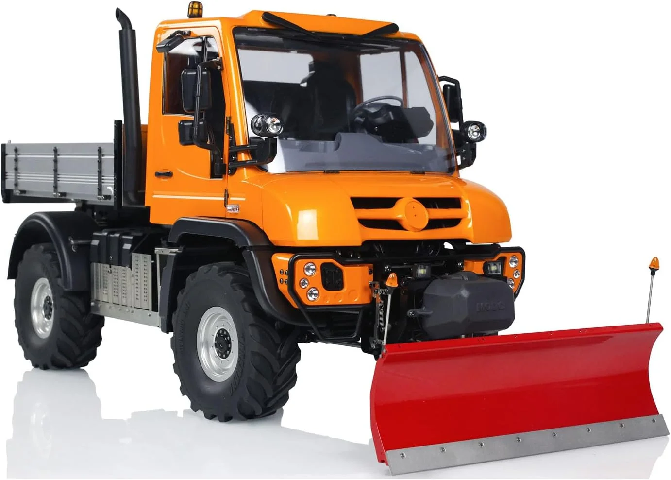 مدل ماشین آرسی صخره نورد هیدرولیک آفرود 4X4 مدل U423 مقیاس 1/10 با تیغه برف روب و باکت فلزی، گیربکس 2 سرعته، نور و صدا، کنترلر از راه دور ST8