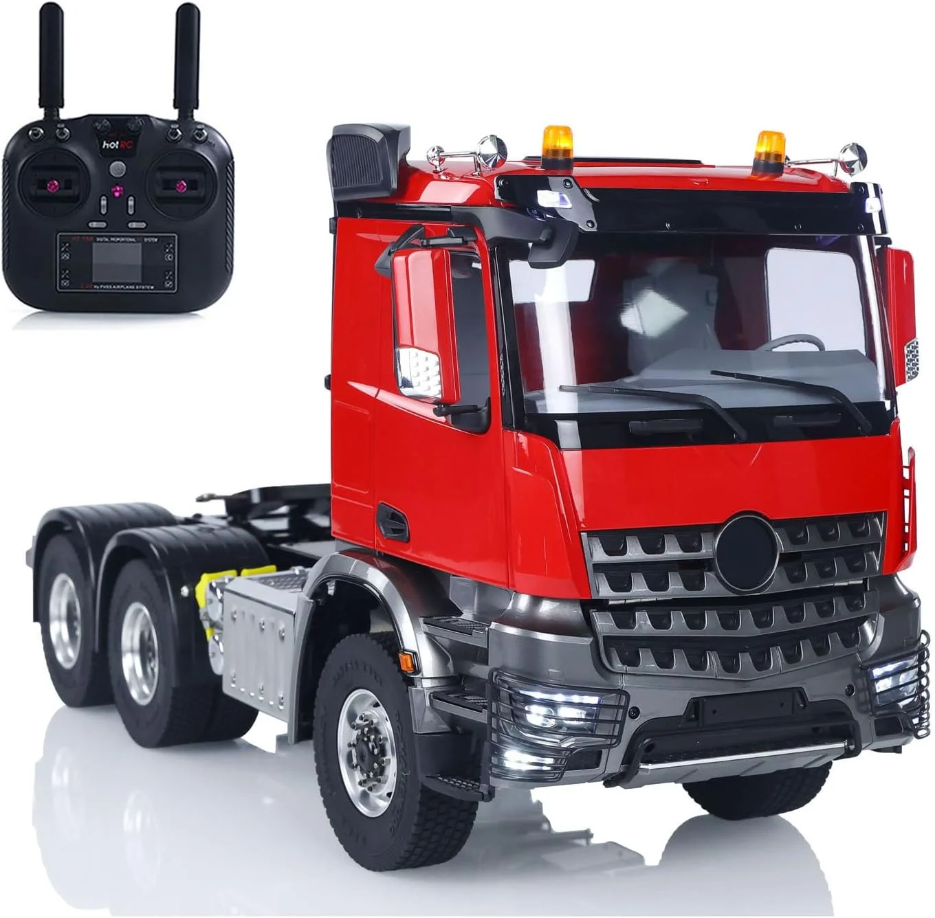 کامیون کنترلی 6x6 مدل تراکتور رادیویی 1/14 بدون قفل دیفرانسیل، 2 سرعته، مناسب برای تریلر نیمه DIY، مدل سرگرمی برای بزرگسالان