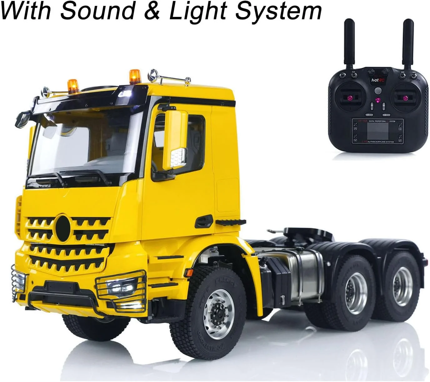 مدل کامیون آرسی کنترلی 3363، تراکتور کنترلی رادیویی مقیاس 1/14، مدل کامیون 6x6 بدون قفل دیفرانسیل، دو سرعته، رادیو 10 کانال، موتور براش، مدل درجه سرگرمی