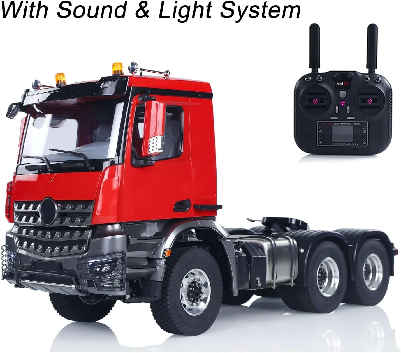 کامیون کنترلی 6x6 مدل تراکتور رادیویی 1/14 بدون قفل دیفرانسیل، 2 سرعته، مناسب برای تریلر نیمه DIY، مدل سرگرمی برای بزرگسالان