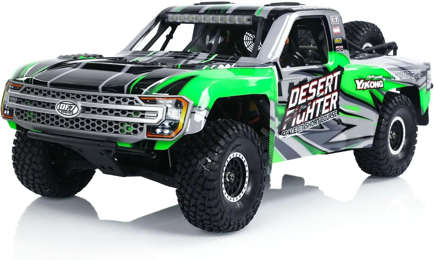 ماشین خزنده صحرایی آرسی 4x4 1/7 مدل DF7 V3 4WD YIKONG موتور براشلس 6 کانال کنترل از راه دور، مدل درجه سرگرمی برای بزرگسالان