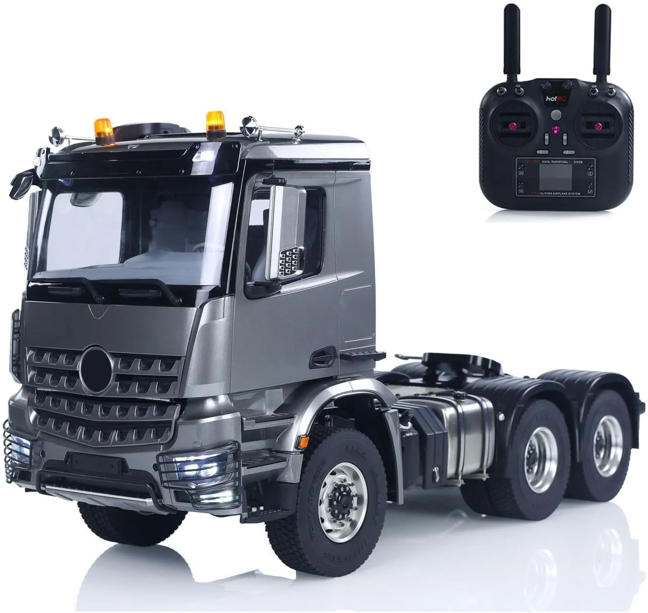 مدل کامیون تراکتور کنترلی از راه دور 3363، مقیاس 1/14، مدل ماشین باری RC، بدون قفل دیفرانسیل، محور فلزی، گیربکس 2 سرعته، نور و صدا، مناسب برای مدل های حرفه ای