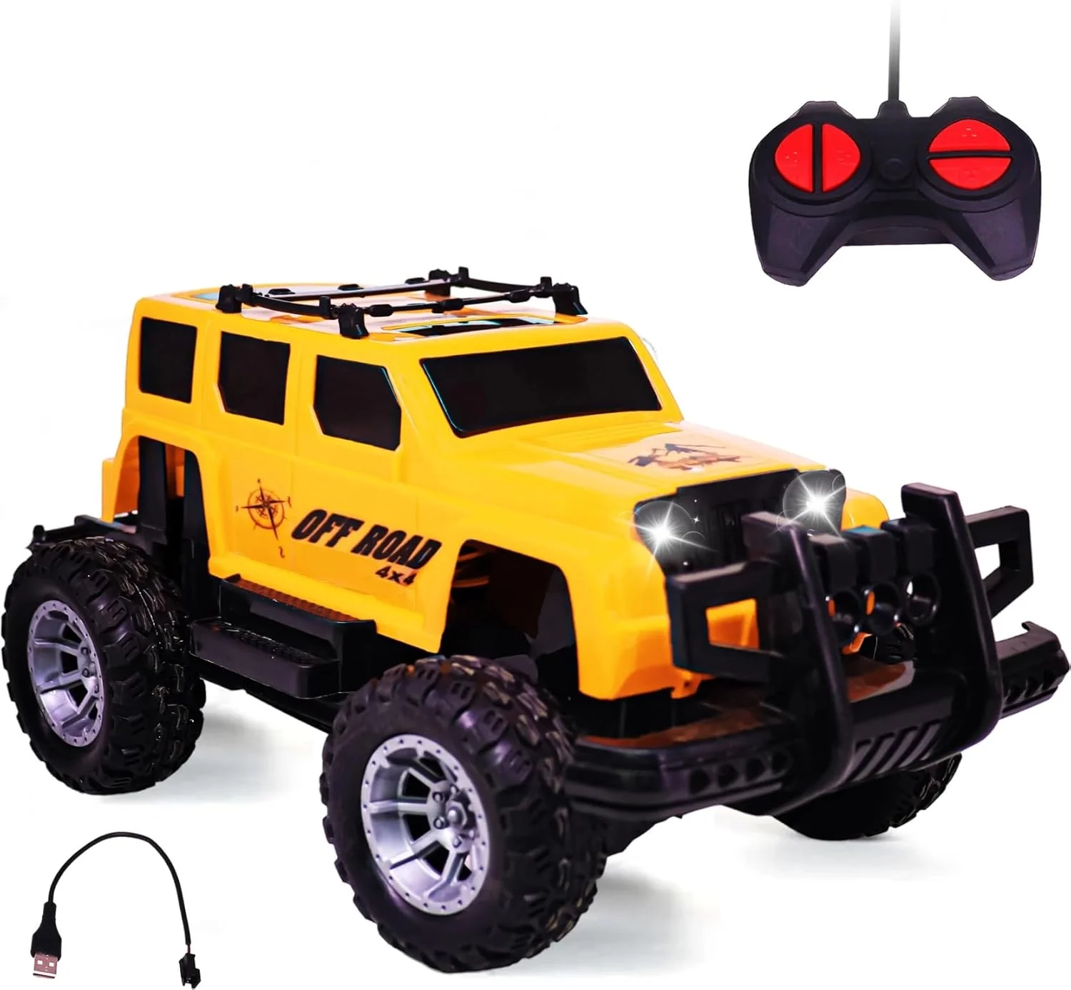 ماشین کنترلی صخره نورد پرسرعت مقیاس 1:18 آفرود مدل مانستر تراک 2WD به همراه باتری قابل شارژ | ماشین بازی کنترلی برای پسران (رنگ های تصادفی)