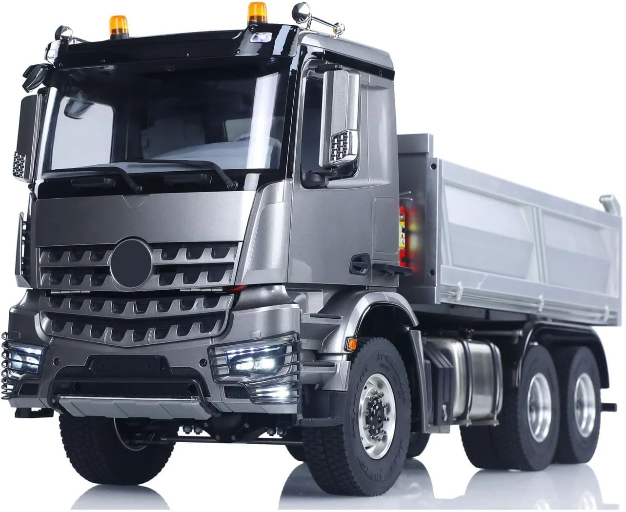 مدل شاسی فلزی RTR 1/14 RC کمپرسی هیدرولیک 2 سرعته کنترل از راه دور ماشین کمپرسی 3 محور بدون قفل دیفرانسیل رادیو باتری مدل درجه سرگرمی