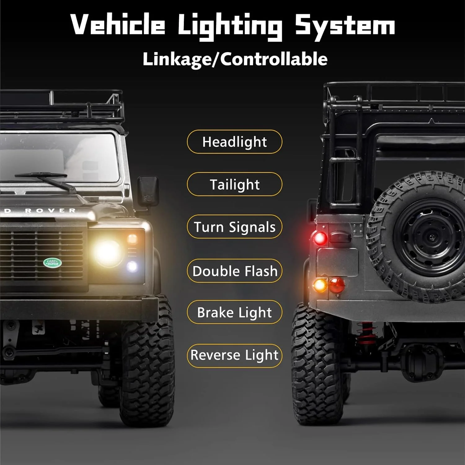 ماشین کنترلی MN-99S، ماشین صخره نورد آرسی مقیاس 1:12، کامیون آرسی آفرود 4WD RTR، مدل های ماشین لندرور کنترلی 2.4G برای بزرگسالان، هدیه سرگرمی (خاکستری)