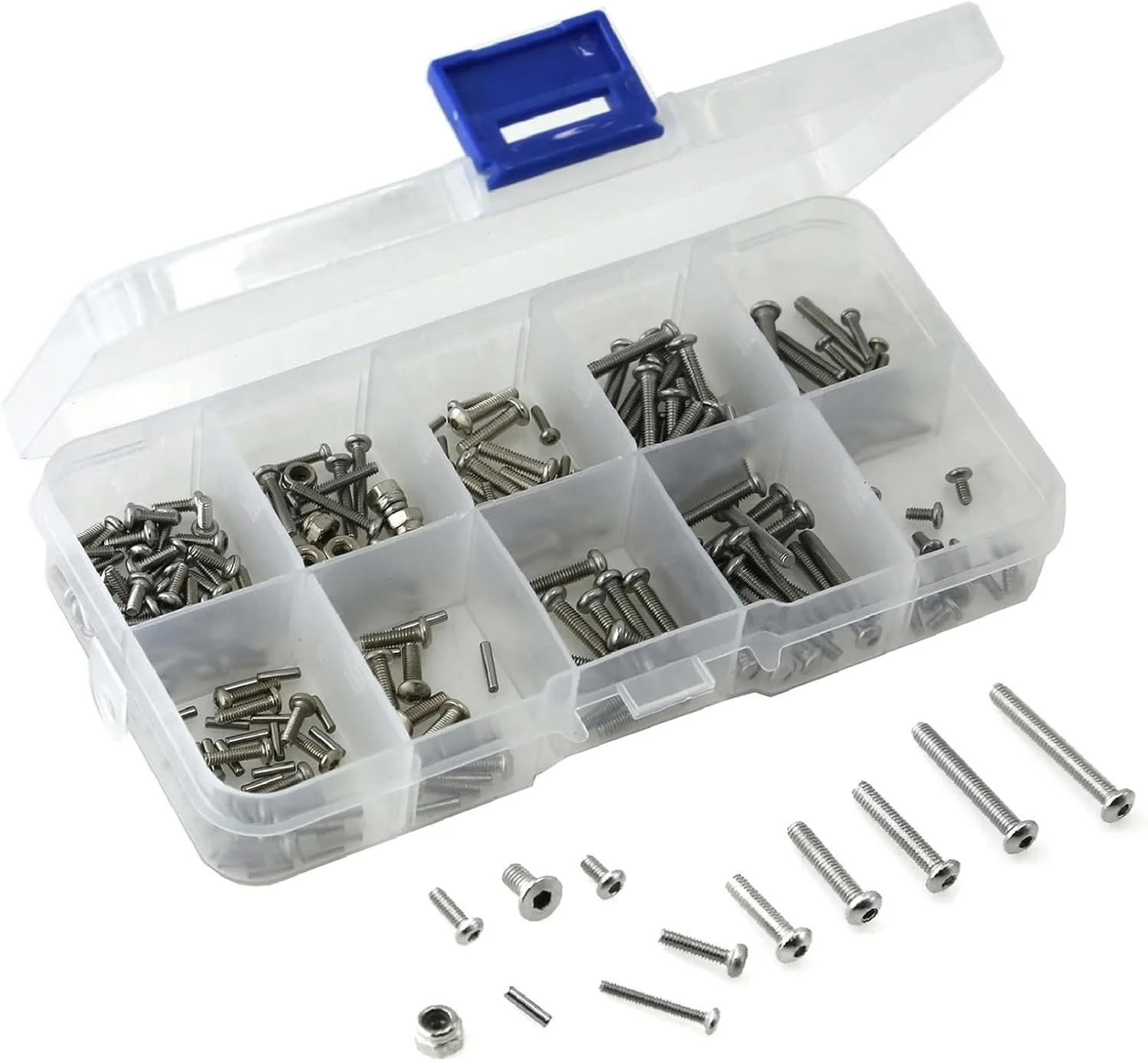 مجموعه پیچ‌های سخت در اندازه‌های مختلف M1.6 M2 M2.5 برای ماشین آرسی خزنده TRX4M 1/18