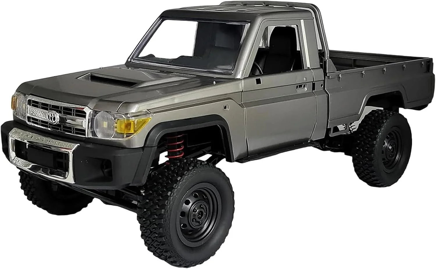 ماشین آرسی صخره نورد مقیاس 1/12، کامیون آرسی MN-82P RTR مدل LC79 4x4، ماشین آفرود 2.4 گیگاهرتز با چراغ های LED، باتری 7.4 ولت 1200 میلی آمپر ساعت، اسباب بازی سرگرمی برای بزرگسالان (نقره ای)