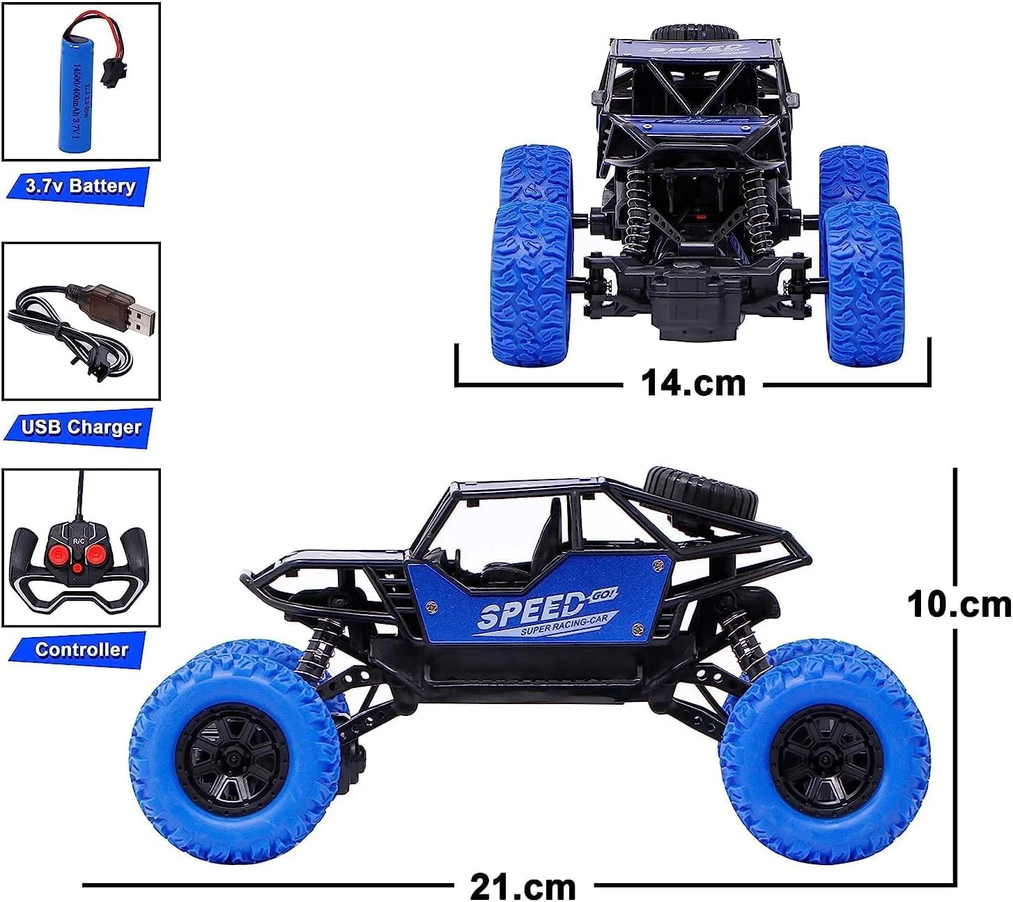 ماشین کنترلی آفرود صخره نورد SGTT PRO مدل Monster Truck 4x4 مناسب اسباب بازی پسرانه (آبی)