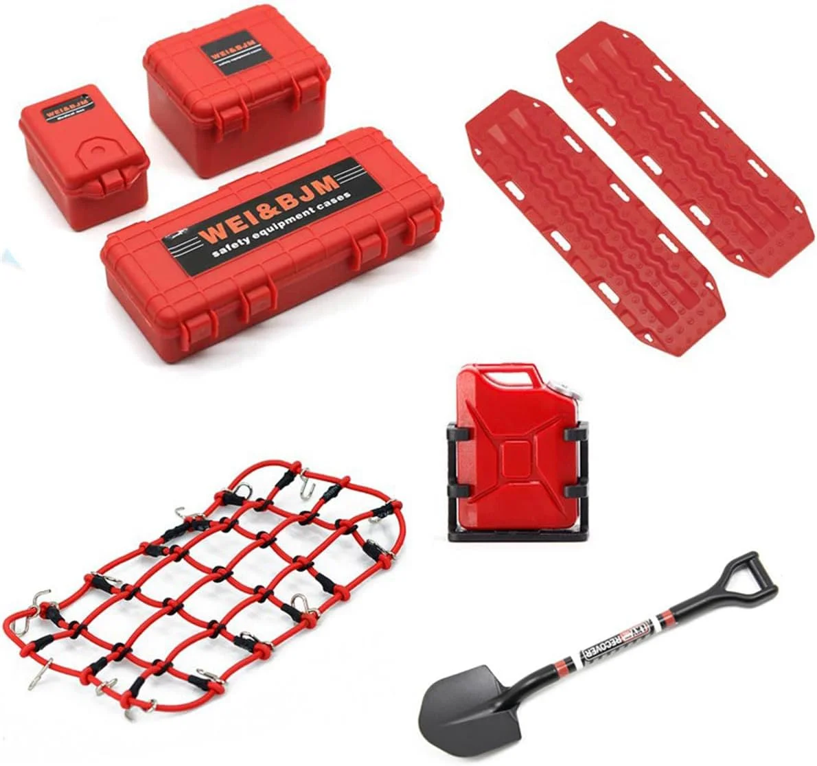 قطعات تزئینی بیلچه و توری بار شبیه سازی شده برای ماشین خزنده آرسی TRAXXAS TRX4 AXIAL SCX10 90046 1/10، قرمز