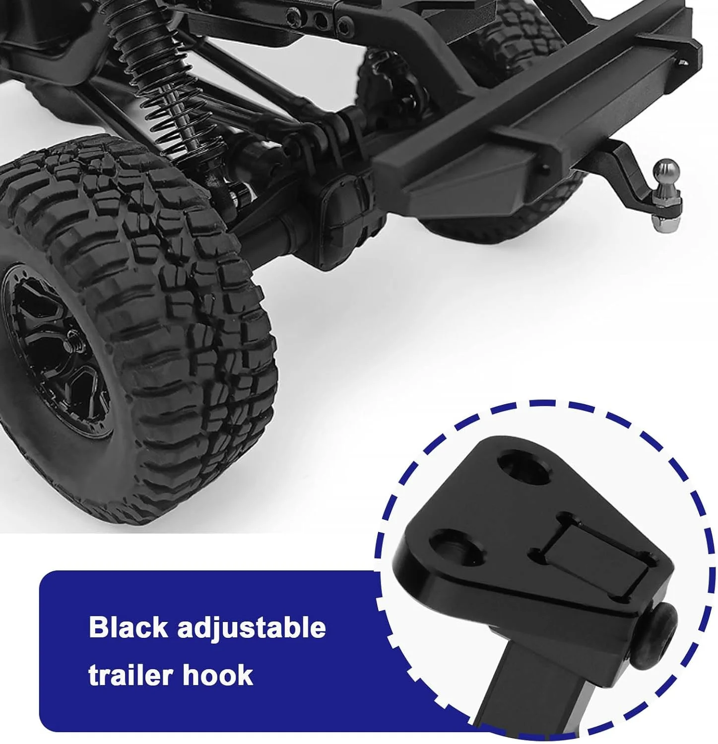 یک ست قلاب زنجیر یدک کش آلومینیومی سازگار با TRX4M سازگار با TRX4-M 1/18 Defender RC تریلر، اتصال کشویی خزنده برای ارتقاء ماشین RC