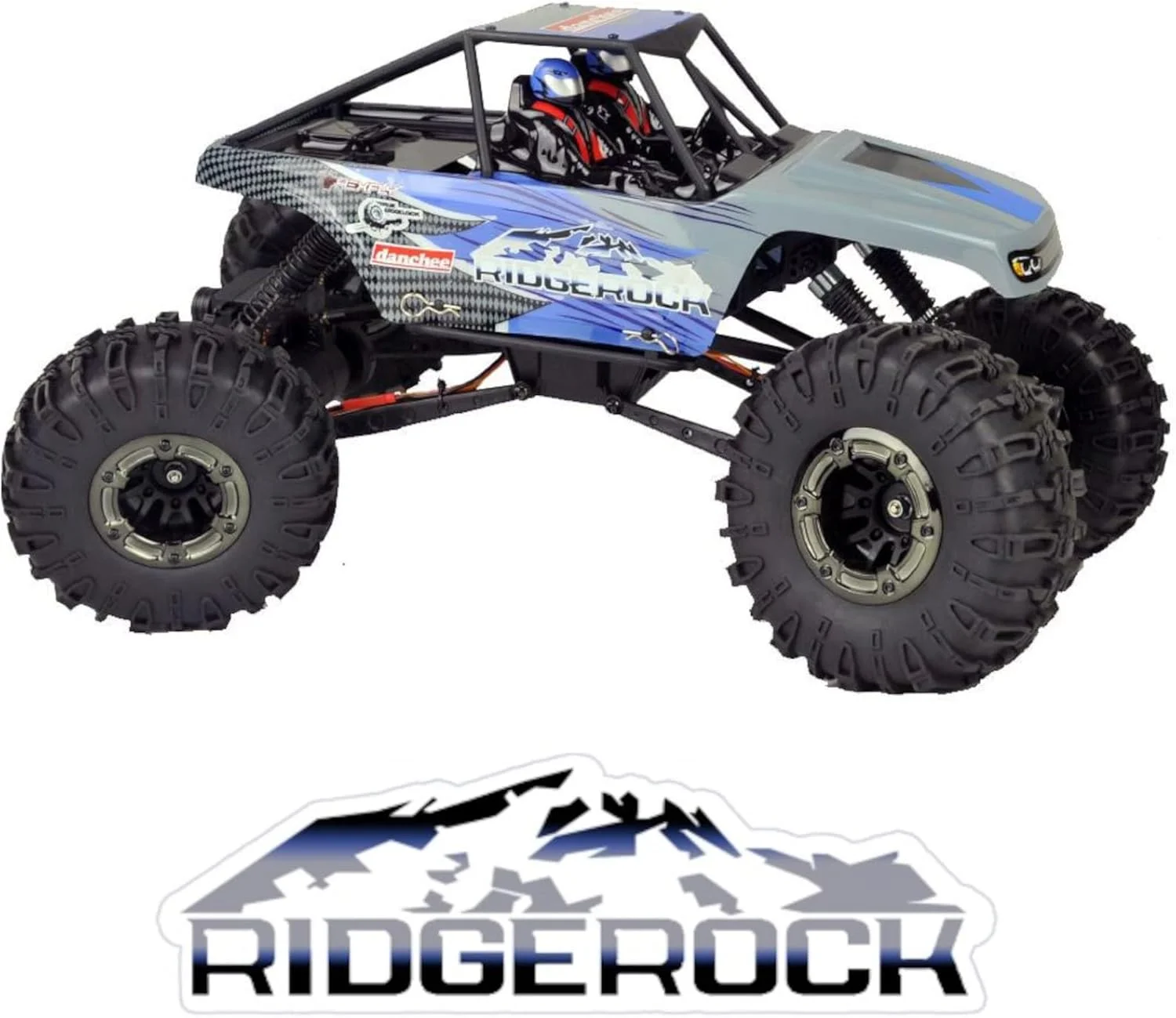 Redcat Racing Danchee Ridgerock کرالر صخره نوردی الکتریکی 4WD مقیاس 1/10 - کامیون RC RTR با رادیو 2.4 گیگاهرتز، موتورهای دوگانه، فرمان 4 چرخ، شارژر USB با باتری لیتیوم یونی کرالر RC