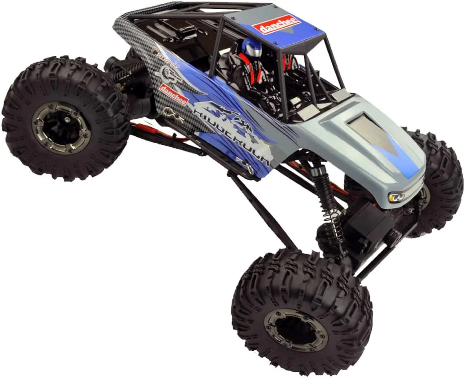 Redcat Racing Danchee Ridgerock کرالر صخره نوردی الکتریکی 4WD مقیاس 1/10 - کامیون RC RTR با رادیو 2.4 گیگاهرتز، موتورهای دوگانه، فرمان 4 چرخ، شارژر USB با باتری لیتیوم یونی کرالر RC