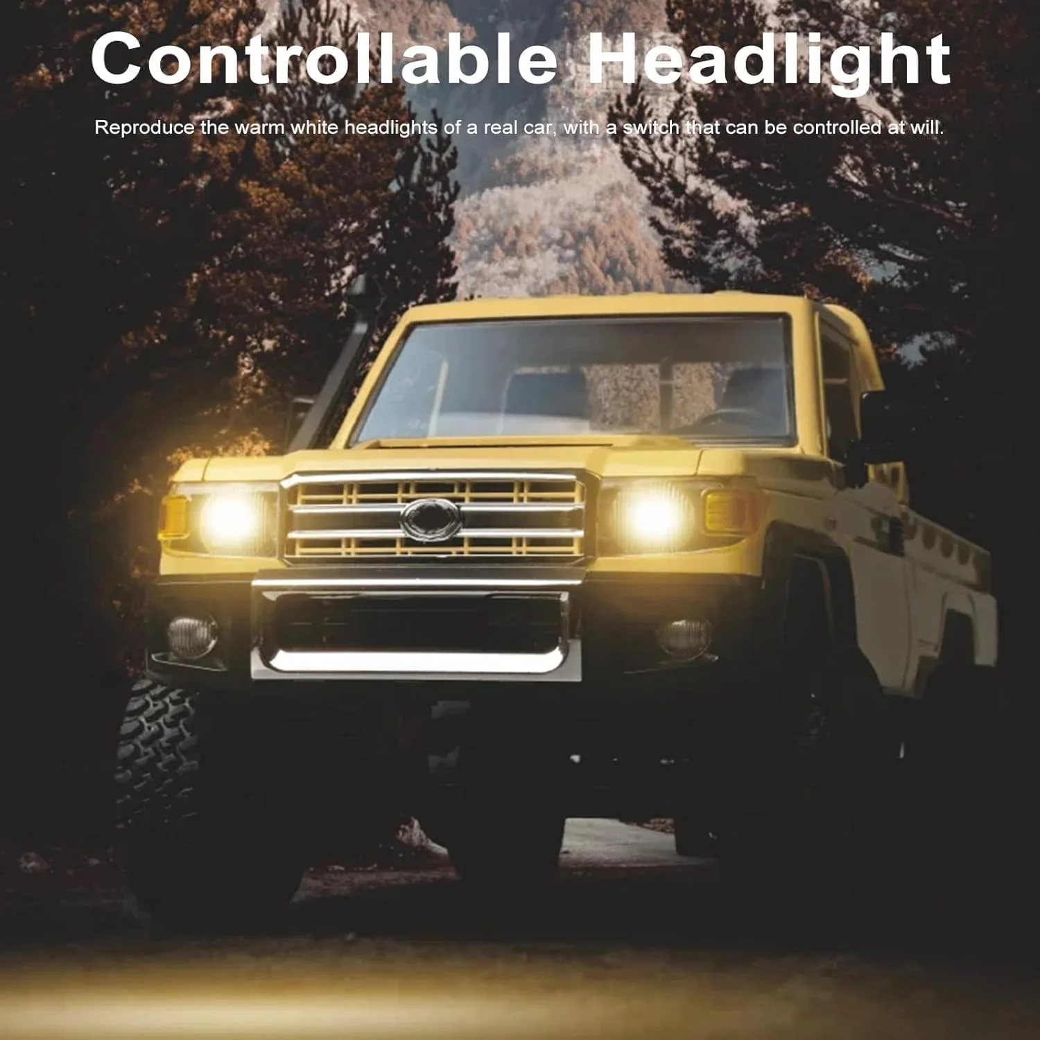 ماشین خزنده کنترلی، وانت کنترلی مقیاس 1:12 برای کودکان و بزرگسالان، اسباب بازی ماشین صخره نوردی 2.4 گیگاهرتزی با چراغ های جلوی قابل کنترل، 2 باتری