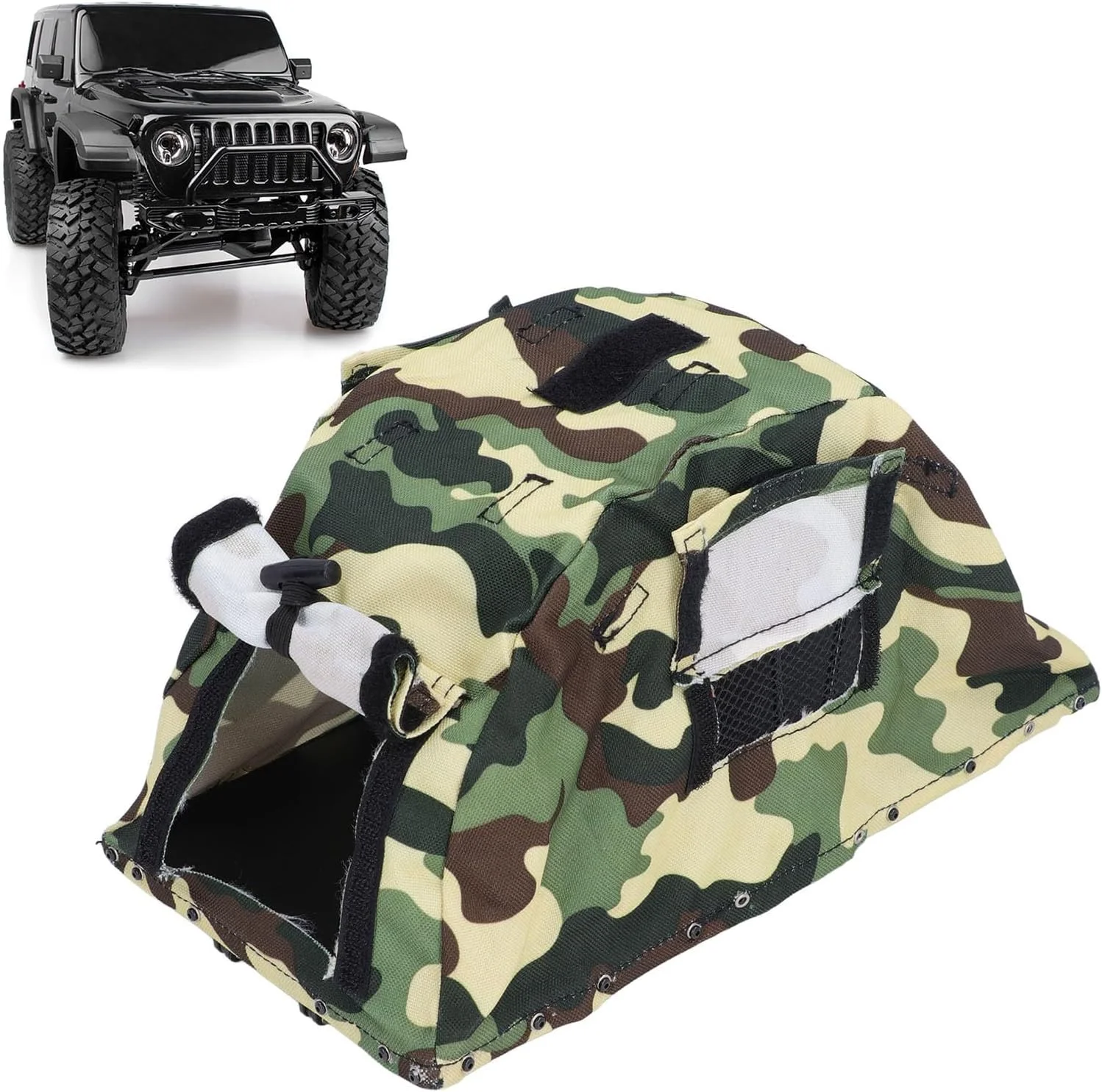 چادر سقفی ماشین آرسی RiToEasysports، لوازم جانبی تزئینی ماشین کمپینگ با پارچه آلیاژی ممتاز به همراه نردبان و روکش، ایجاد کننده فضای ماجراجویی در فضای باز برای نمایش مدل (چند رنگ)