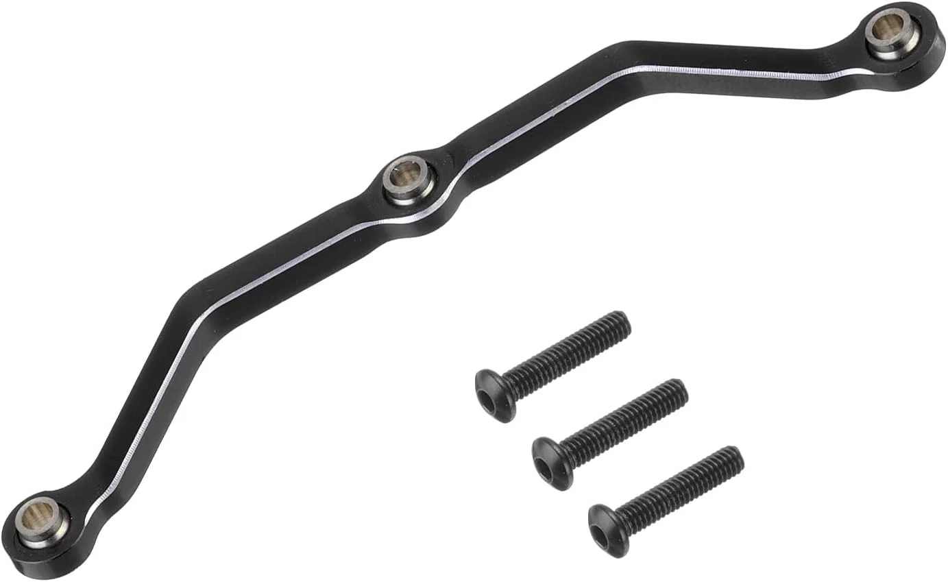 اتصال قطعات ارتقاء فرمان QUARKZMAN، میله اتصال آلیاژ آلومینیوم انتشار کامل، اتصال سروو برای قطعات ارتقاء خزنده ماشین آرسی 1/18، مشکی - 6 گرم