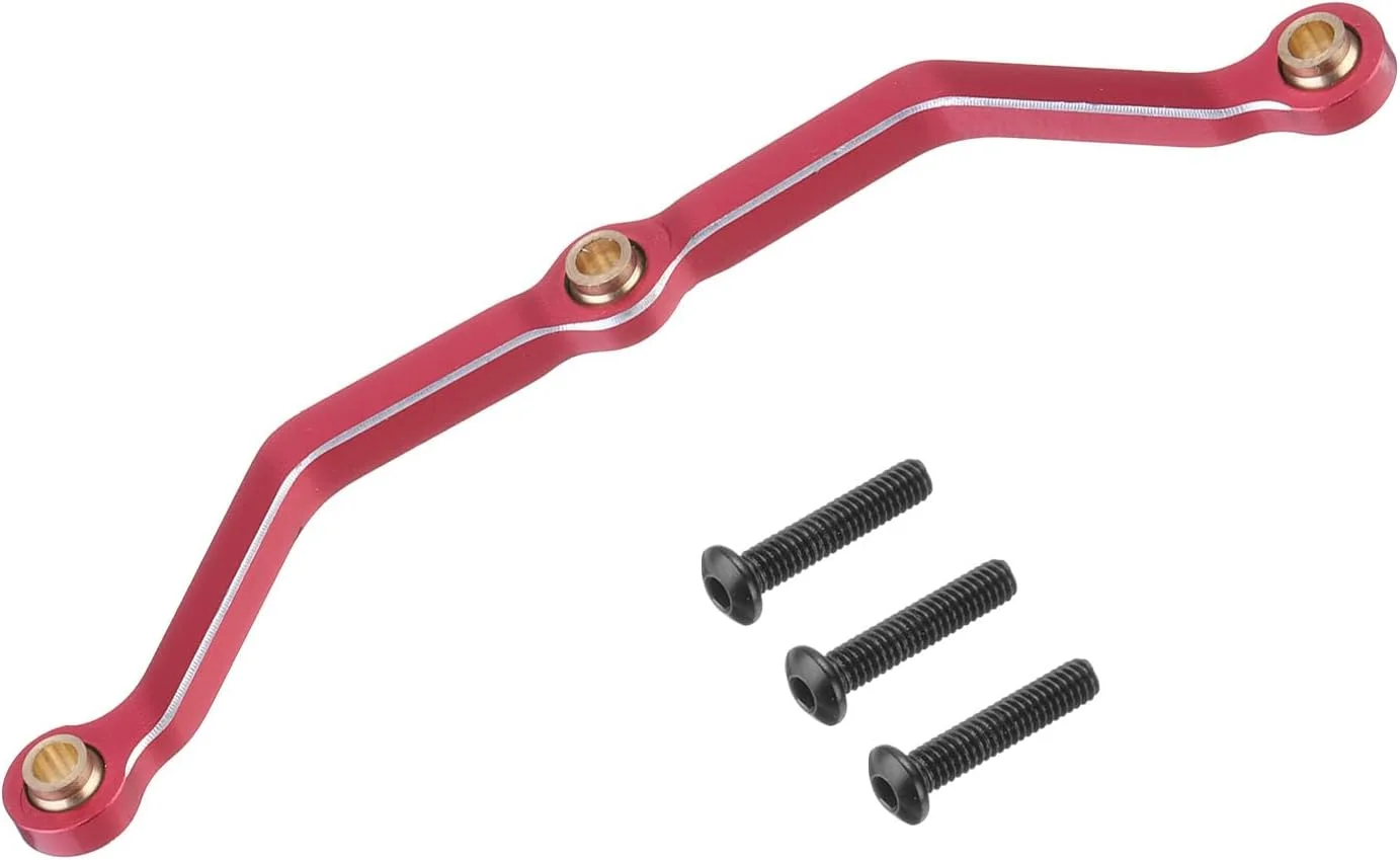 اتصال قطعات ارتقاء فرمان QUARKZMAN، میله اتصال آلیاژ آلومینیوم با قابلیت رهاسازی کامل، اتصال سروو برای قطعات ارتقاء خزنده ماشین آرسی 1/18، قرمز - 6 گرم