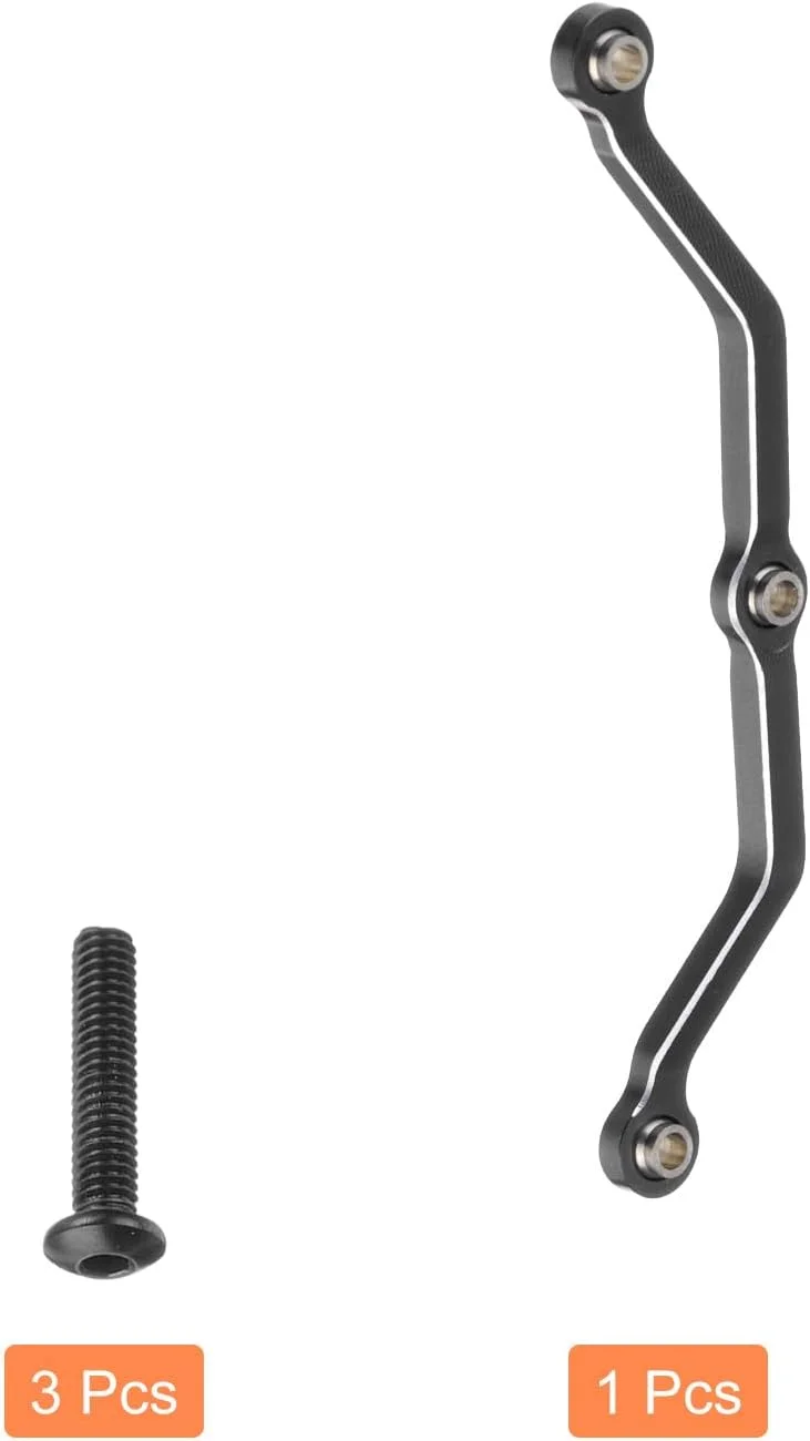 اتصال قطعات ارتقاء فرمان QUARKZMAN، میله اتصال آلیاژ آلومینیوم انتشار کامل، اتصال سروو برای قطعات ارتقاء خزنده ماشین آرسی 1/18، مشکی - 6 گرم