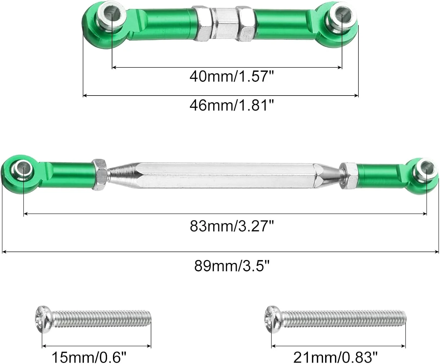 اتصالات قابل تنظیم کمبر فرمان از جنس آلیاژ آلومینیوم، قطعات ارتقاء دهنده میله فرمان سروو برای ماشین کنترلی MN 1:12 D90، سبز