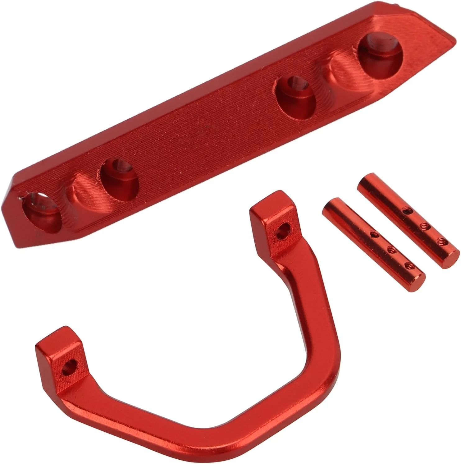 مجموعه سپر جلوی RC، سپر جلوی آلومینیومی فلزی RC با استحکام بالا به همراه چراغ LED، مجموعه پایدار برای قطعات ارتقاء ماشین کنترل از راه دور Axial SCX24 1:24 (قرمز R)