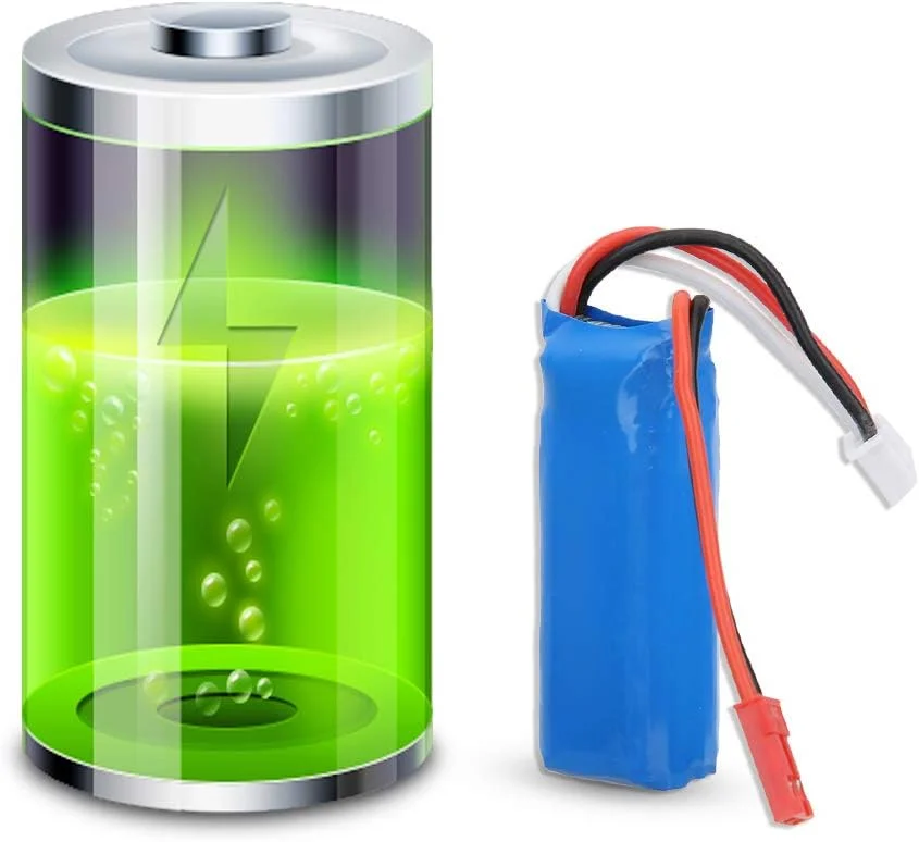 باتری 7.4 ولت 450 میلی آمپر ساعت برای وسایل نقلیه RC، قطعات اسباب بازی های RC سازگار با خزنده برای ماشین های کنترلی از راه دور Wltoys P929/ P939/ K979/ K989/ K999/ K969، اسباب بازی و بازی