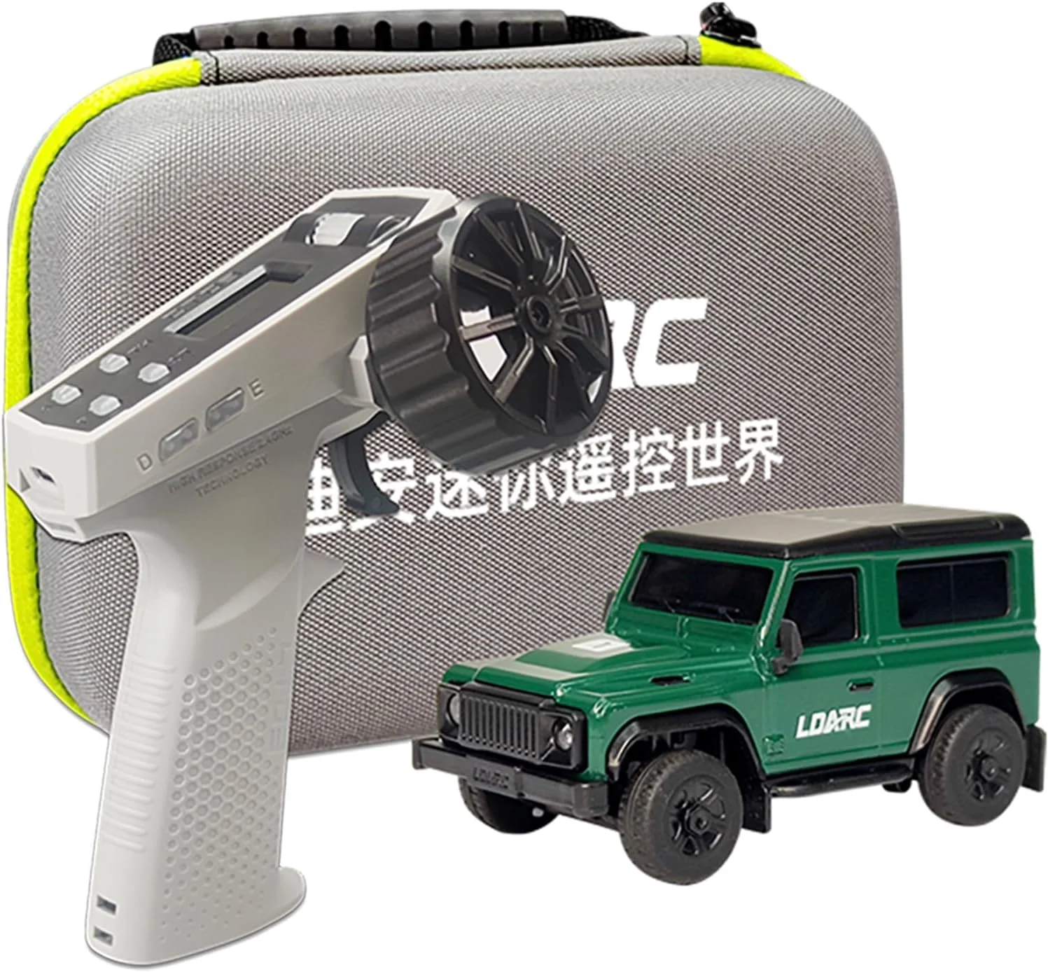 مینی ماشین آرسی مقیاس 1/64 LDARC، ماشین کنترلی صخره نورد با تناسب کامل 2.4 گیگاهرتز، هدیه ای برای بزرگسالان، پسران و دختران با چراغ های LED و یک کیف قابل حمل