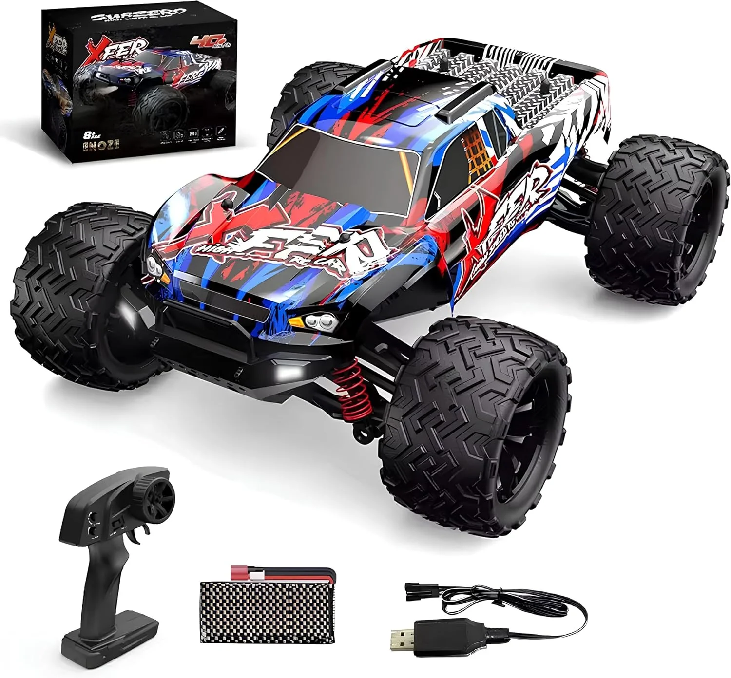 ماشین کنترلی از راه دور مناسب تمام سطوح – سرعت بالای 40 کیلومتر در ساعت – ماشین دریفت سریع – ماشین الکتریکی 4x4 مناسب کودکان، نوجوانان و بزرگسالان – باگی تراک غول پیکر 1/18