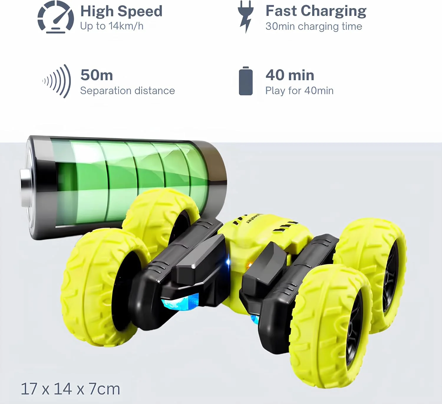 ماشین کنترلی از راه دور، مناسب تمام سطوح، قابلیت انجام حرکات نمایشی 360 درجه، هدیه اسباب بازی برای کودکان دختر و پسر، ماشین دریفت الکتریکی سریع