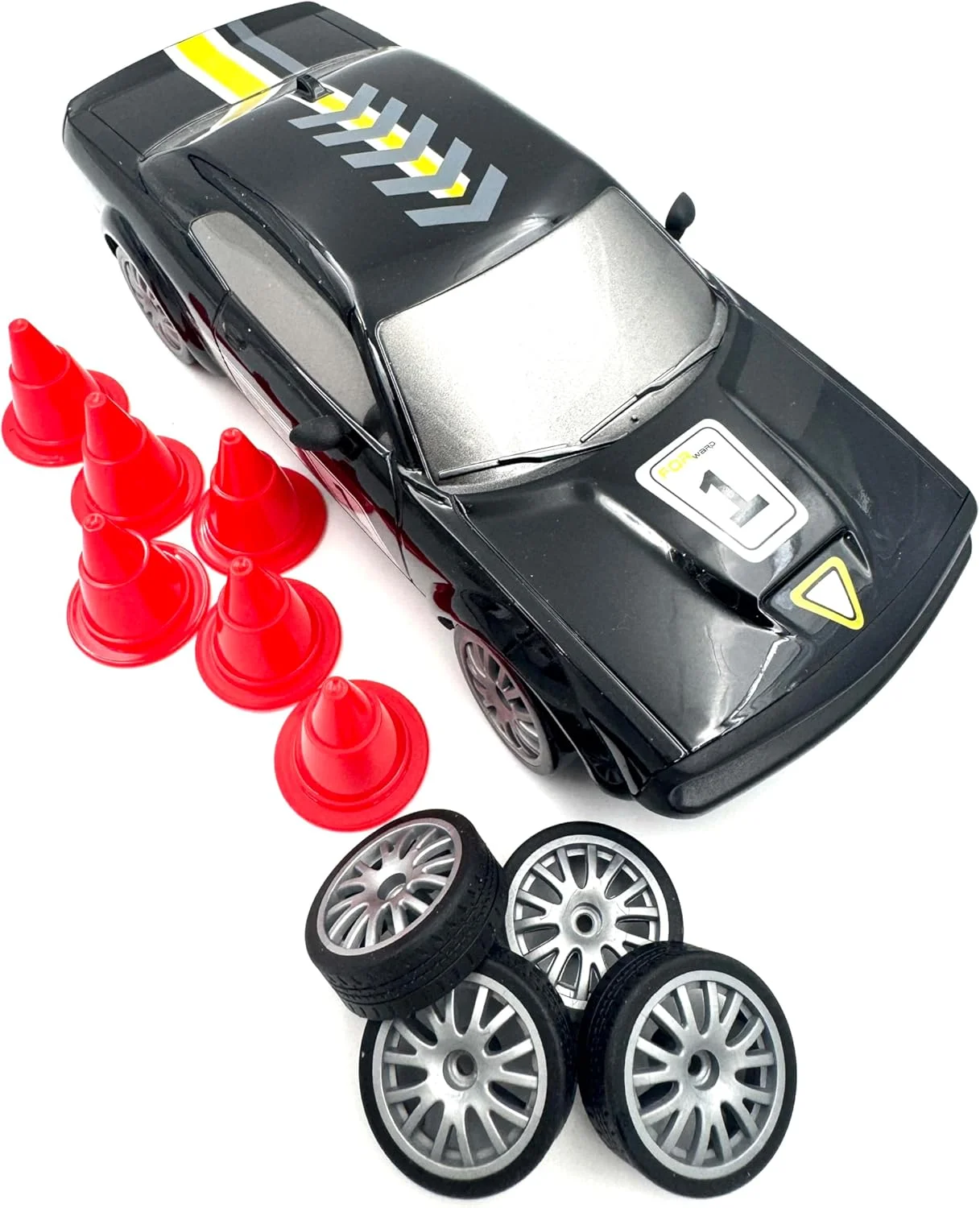 ماشین دریفت کنترلی کوچک MZtoyz KF27، چهار چرخ متحرک، ماشین پر سرعت، بهترین هدیه برای پسران (مشکی)