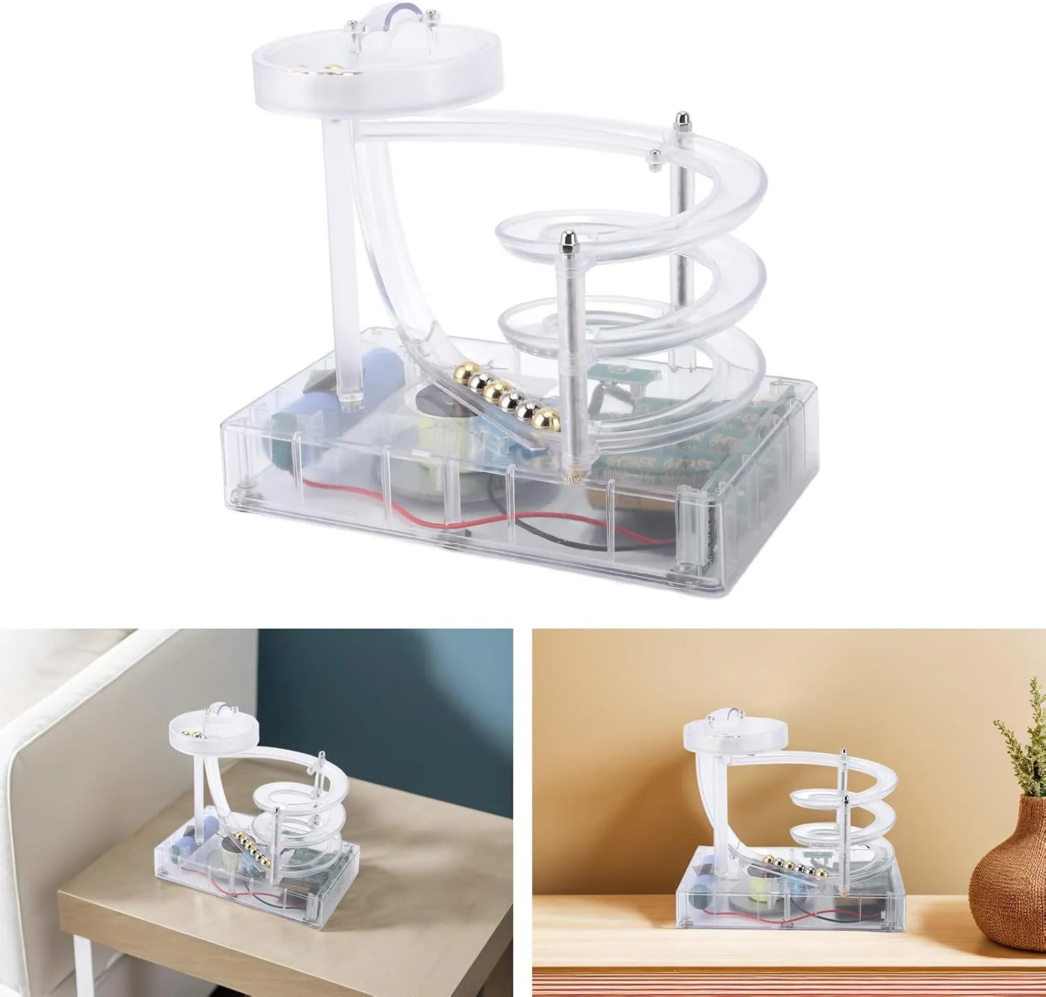 ماشین حرکت دائمی هنری کینتیک، اسباب بازی توپ غلتان بدون توقف، ابزار فیزیک علمی، دکوراسیون رومیزی، مجسمه ماشین حرکت دائمی هنری برای میز