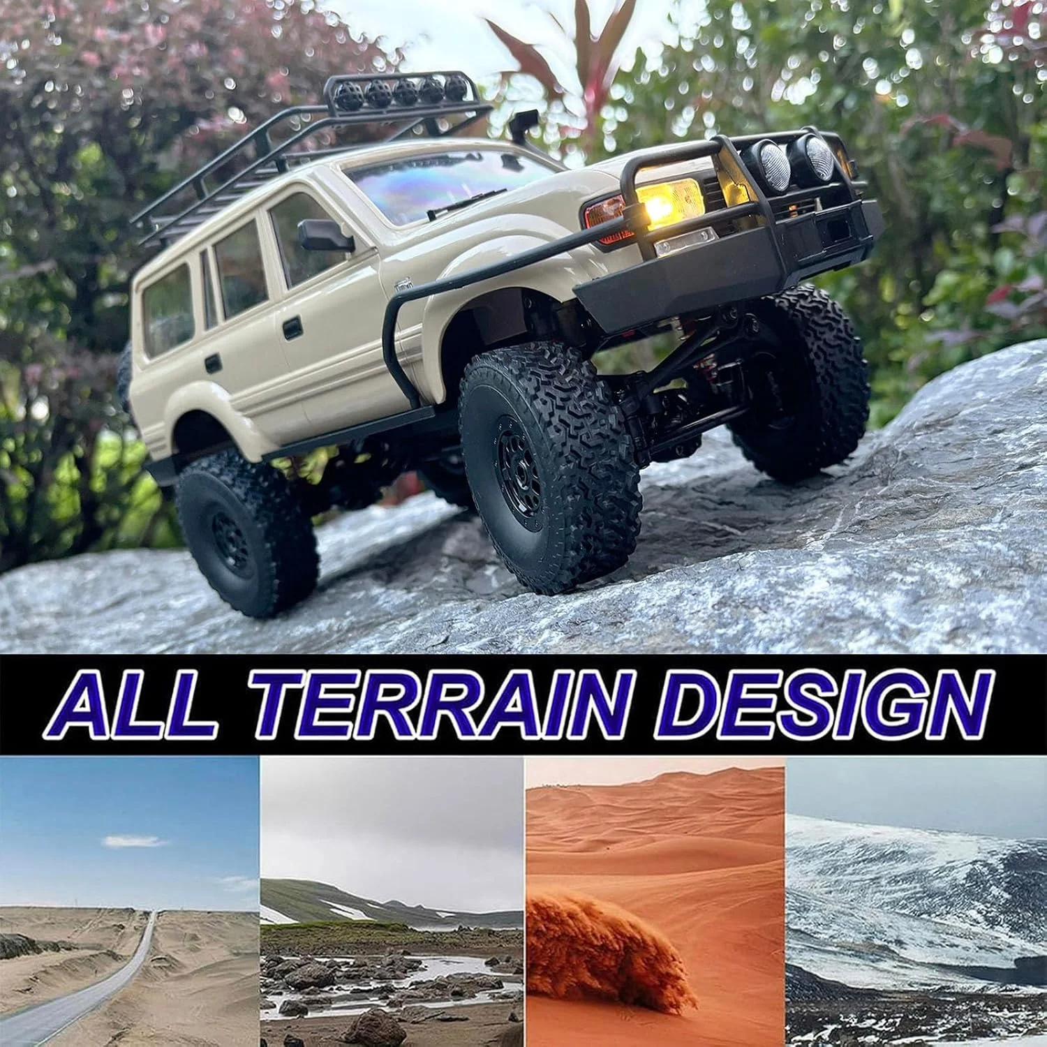 ماشین کنترلی صخره نورد 4x4 مدل WPL C54-1، مقیاس 1/16، آماده حرکت، مناسب تمام سطوح، با دریچه گاز و فرمان متناسب، موتور 260، شاسی ارتقا یافته و گیربکس چرخاننده معکوس