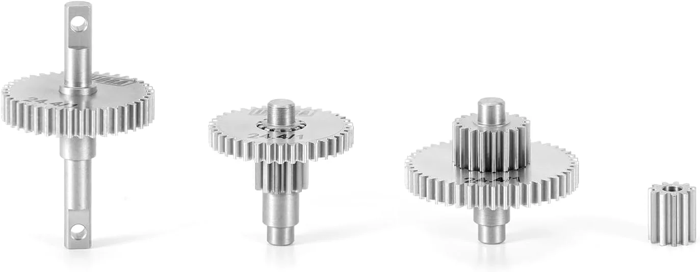 مجموعه دنده های انتقال قدرت استیل ضد زنگ INJORA برای ارتقاء ماشین خزنده آرسی TRX4M 1/18 (24.4:1)