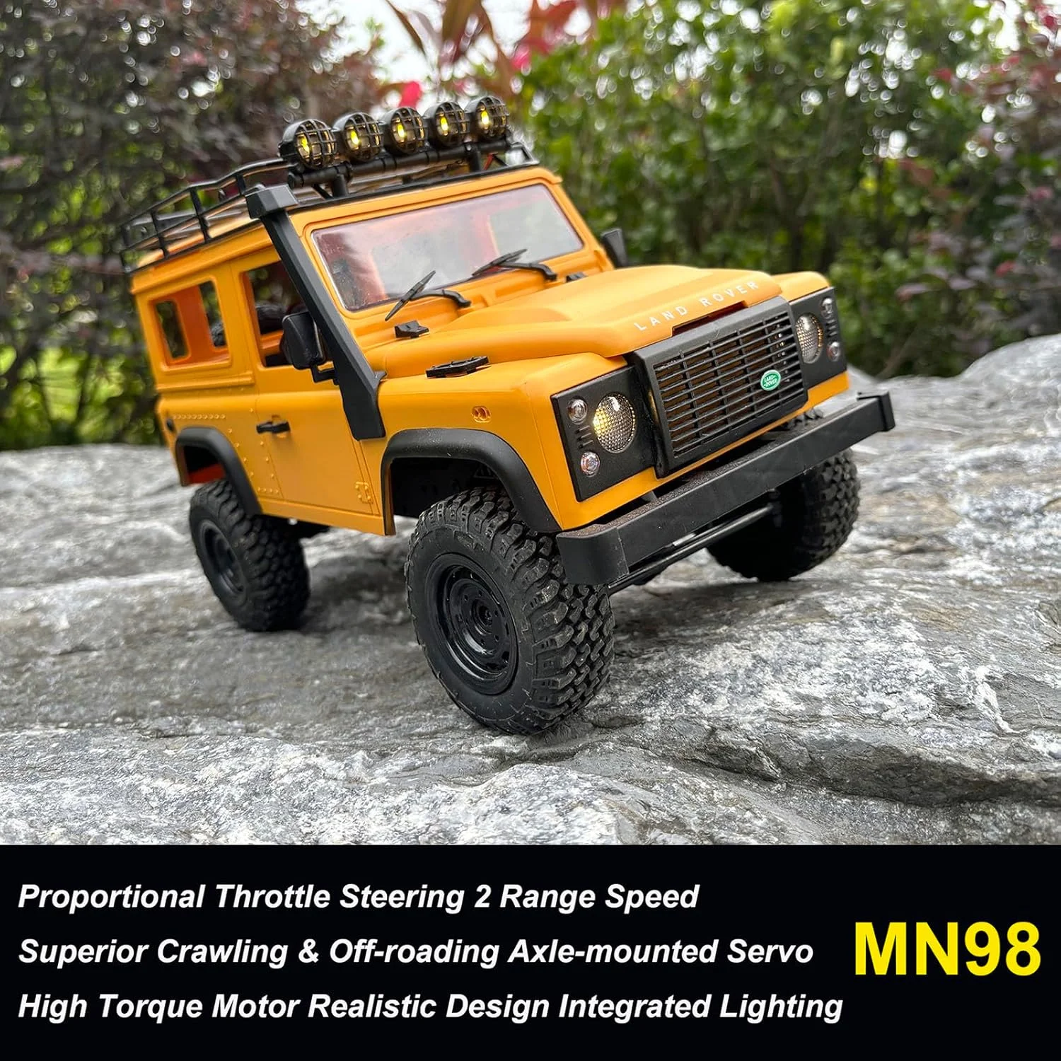 ماشین کنترلی صخره نورد آفرود مقیاس 1/12، مدل Land Rover، موتور 280، شاسی ارتقا یافته، اسباب بازی حرفه ای MN98