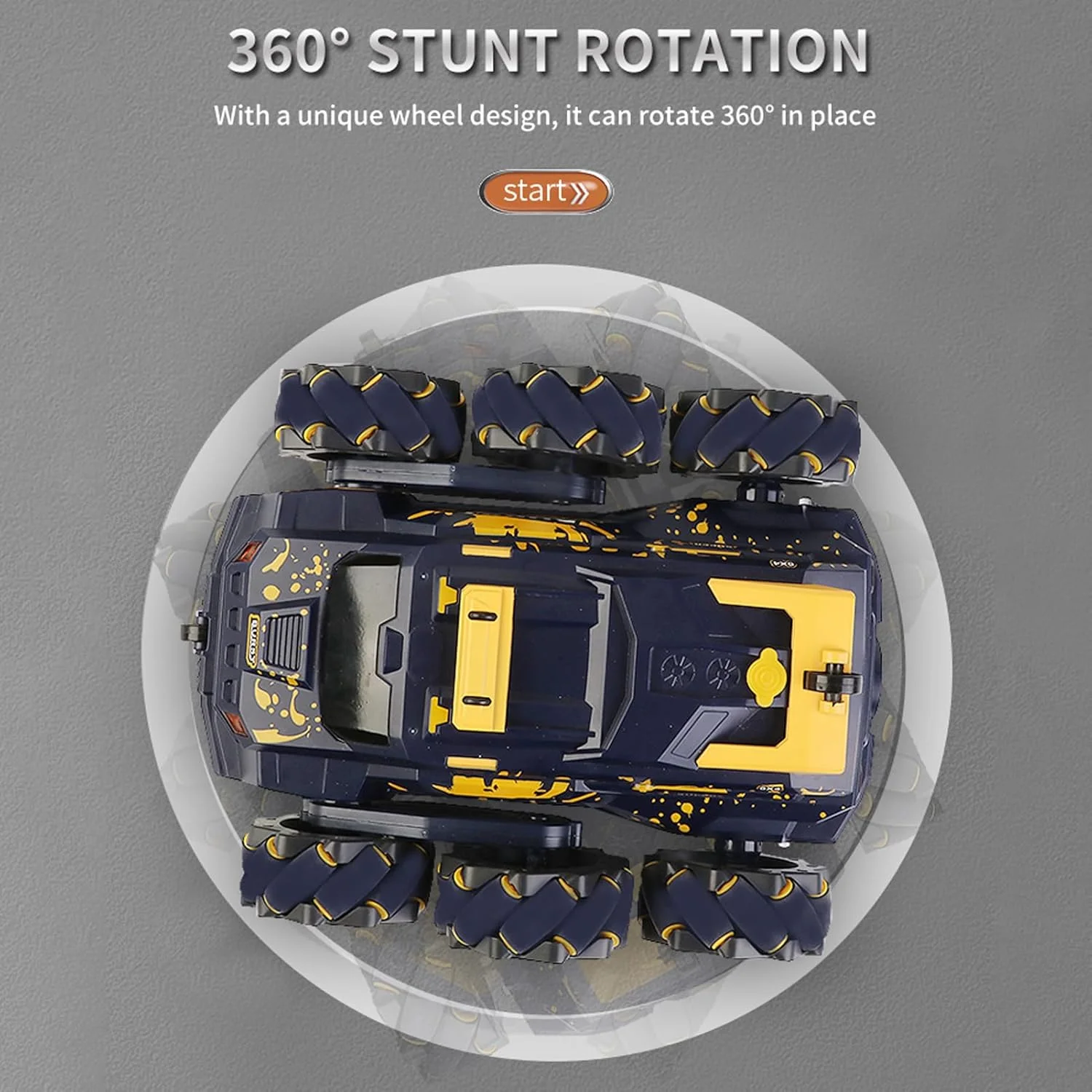 ماشین کنترلی از راه دور، ماشین بدلکاری آرسی 6 چرخ محرک با اسپری و نور، چرخش 360 درجه و دریفت، باگی، کنترل از راه دور، اسباب بازی آفرود 2.4 گیگاهرتزی برای بزرگسالان و کودکان