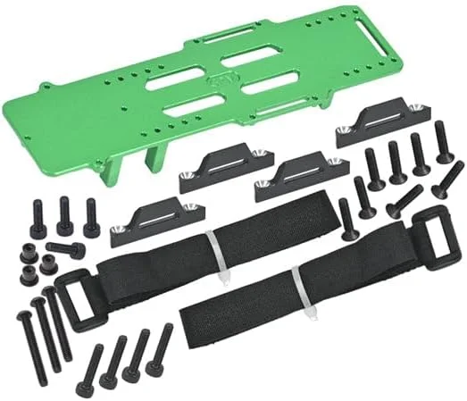 محفظه باتری آلومینیومی 7075 با ظرفیت بالا به همراه براکت ESC و گیرنده برای Losi 1/18 Mini LMT 4X4 Brushed Monster Truck RTR-LOS01026 - سبز