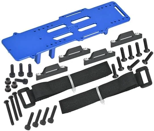 محفظه باتری آلومینیومی 7075 با ظرفیت بالا به همراه براکت ESC و گیرنده برای Losi 1/18 Mini LMT 4X4 Brushed Monster Truck RTR-LOS01026 - آبی