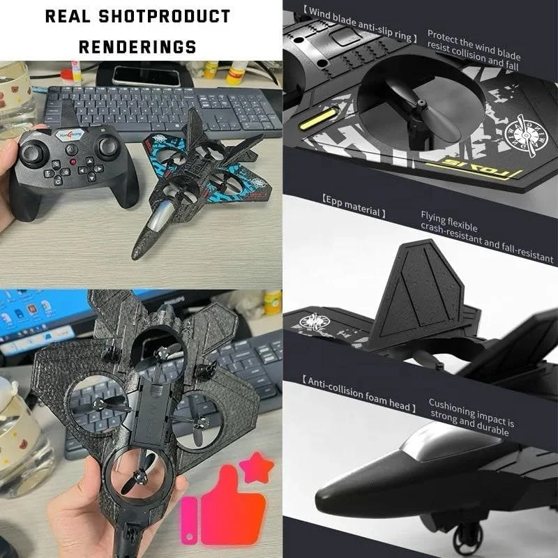 هواپیمای کنترلی 2.4 گیگاهرتزی مدل L0712، کوادکوپتر جنگنده شناور، هواپیمای کنترلی RTF برای مبتدیان، کودکان و بزرگسالان، اسباب بازی هواپیما با چراغ های رنگی و شارژ USB