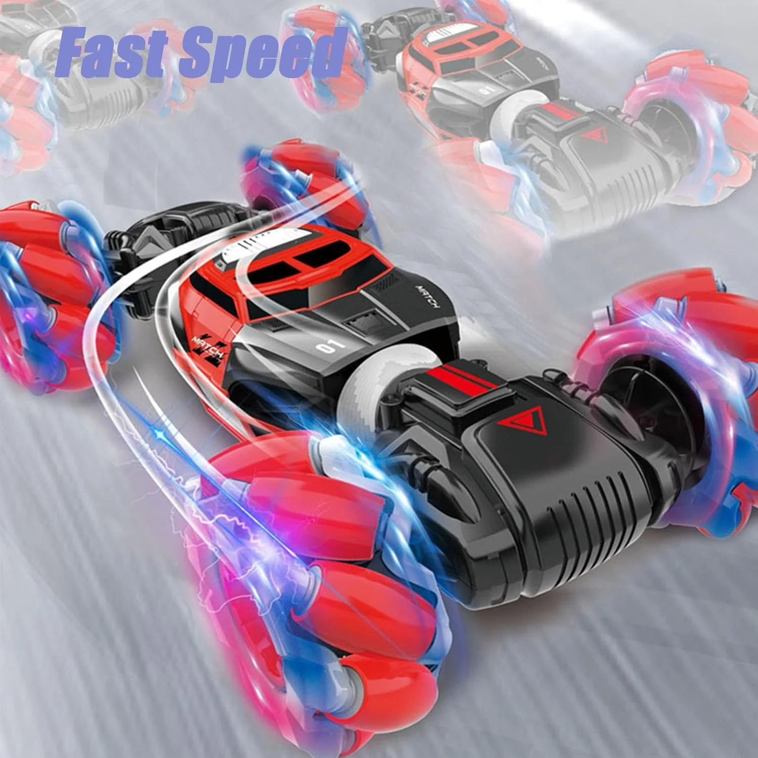 ماشین بدلکاری با کنترل حرکات دست، ماشین پیچشی کنترل از راه دور، خودروی آفرود چهار چرخ متحرک، کنترل از راه دور ارتقا یافته، کنترل حرکتی، ماشین پیچشی با جلوه های نور و صدا، هدیه ای جذاب برای آقایان (آبی)