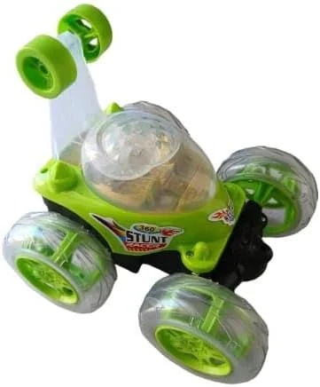 ماشین بازی بزرگ چرخشی 360 درجه با 5 عملکرد و قابلیت شارژ به همراه کابل USB و کنترل از راه دور به همراه قابلیت نمایش | رنگ سبز