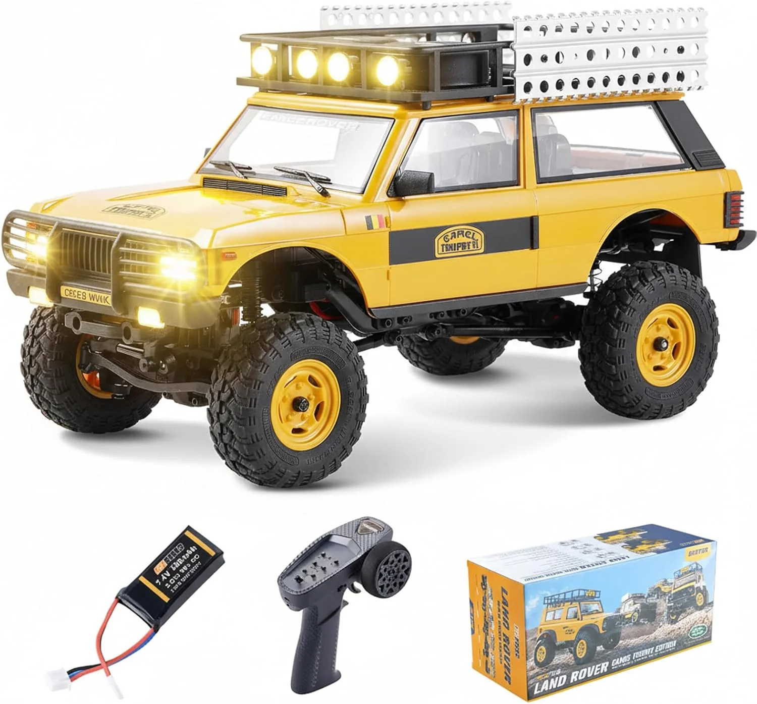 ایزی آر سی اف ام اس 1/24 FCX24M آرسی کرالر RTR، لند روور رنج روور دارای مجوز، کامیون آرسی 4X4 مینی با نورپردازی، کنترل از راه دور 2.4 گیگاهرتز، باتری