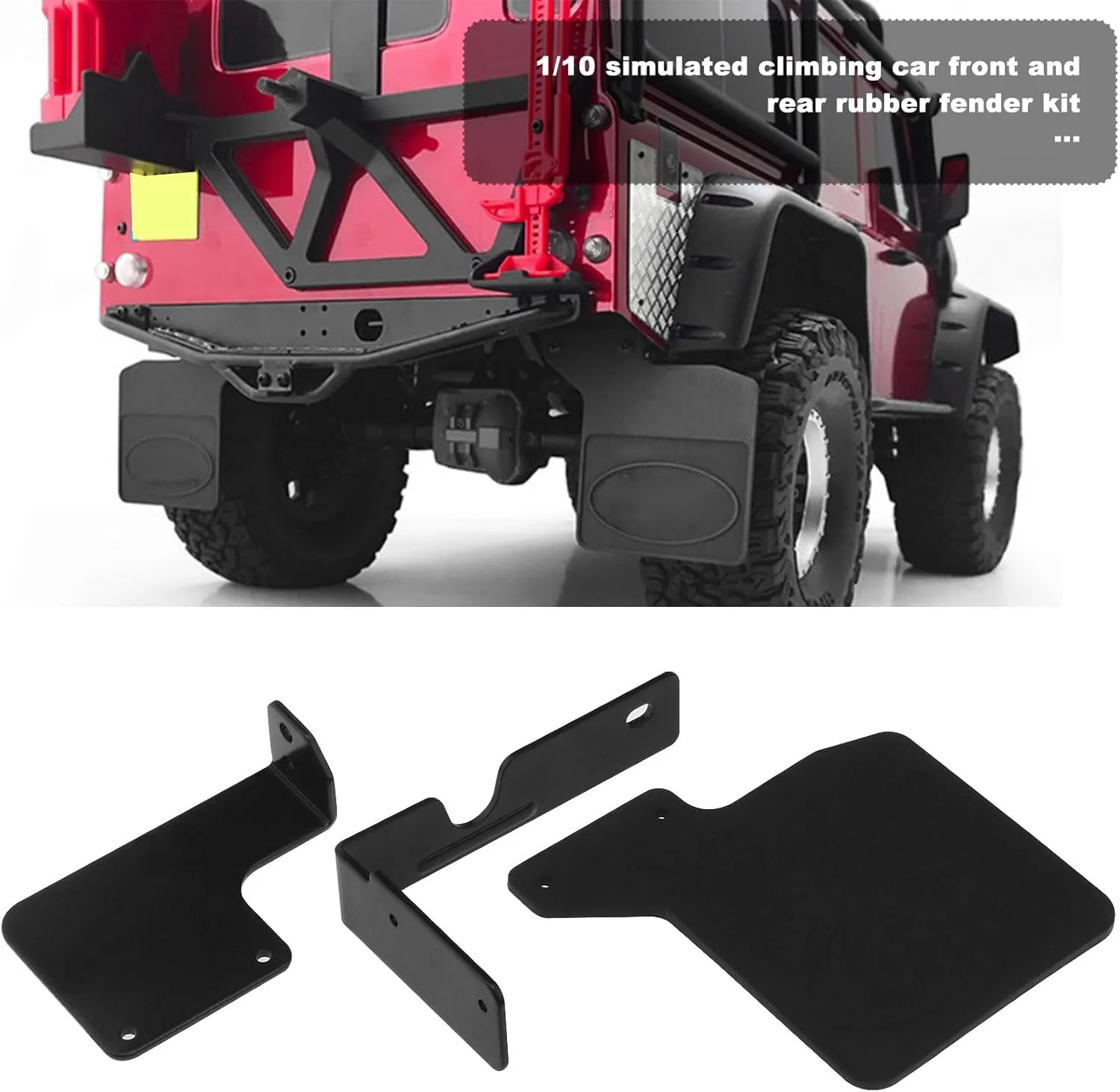 مجموعه گلگیر ماشین کنترلی ECSiNG، کیت نصب گلگیر ماشین کنترلی، مجموعه گلگیر لاستیکی جلو و عقب سازگار با TRX-4 Defender 1/10 RC Crawler