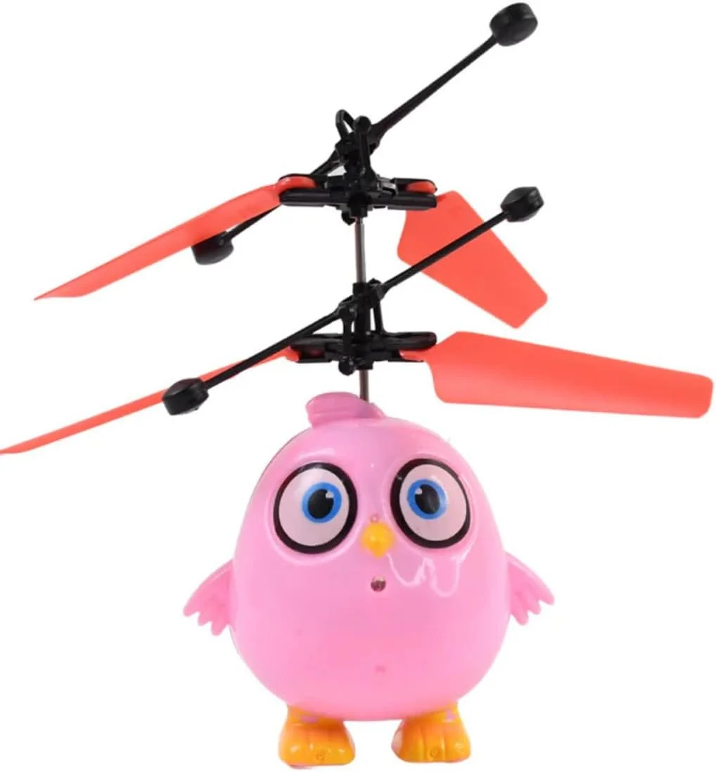 اسباب بازی پرنده پرنده کنترلی - جغد صورتی با چراغ LED برای کودکان