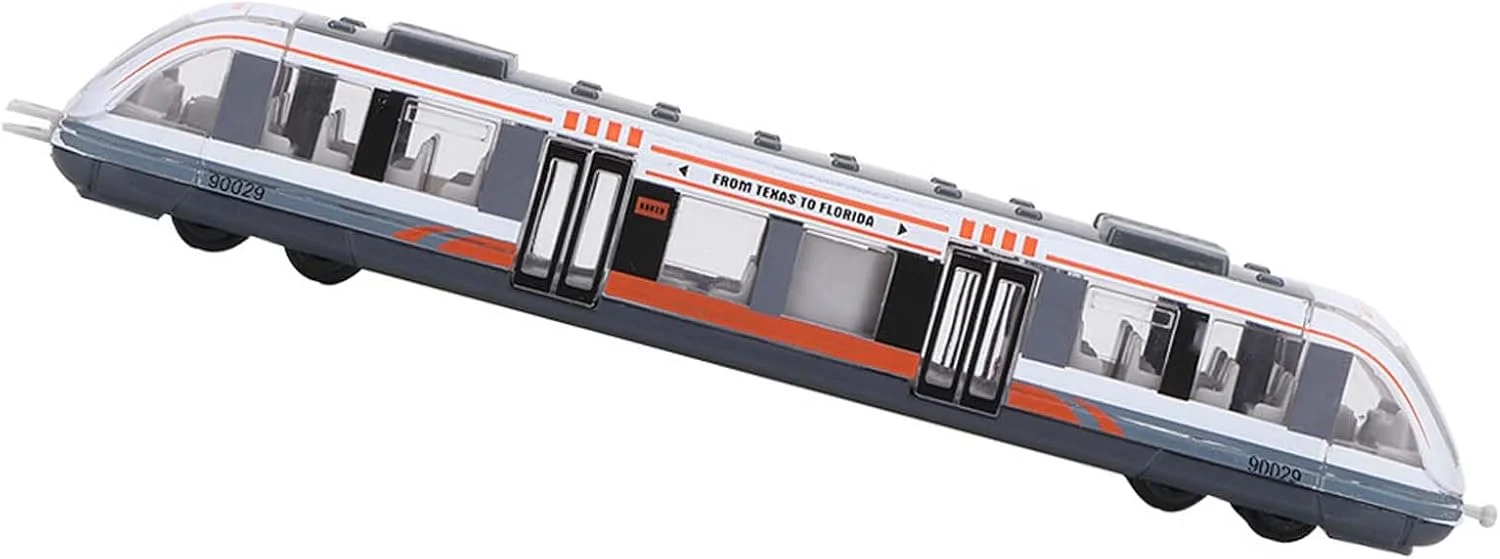 اسباب بازی ماشین آلیاژی شبیه سازی قطار برای کودکان، عقب کشیدنی و آموزشی با بخش های متصل، طراحی واقعی برای جذابیت بیشتر (سفید)