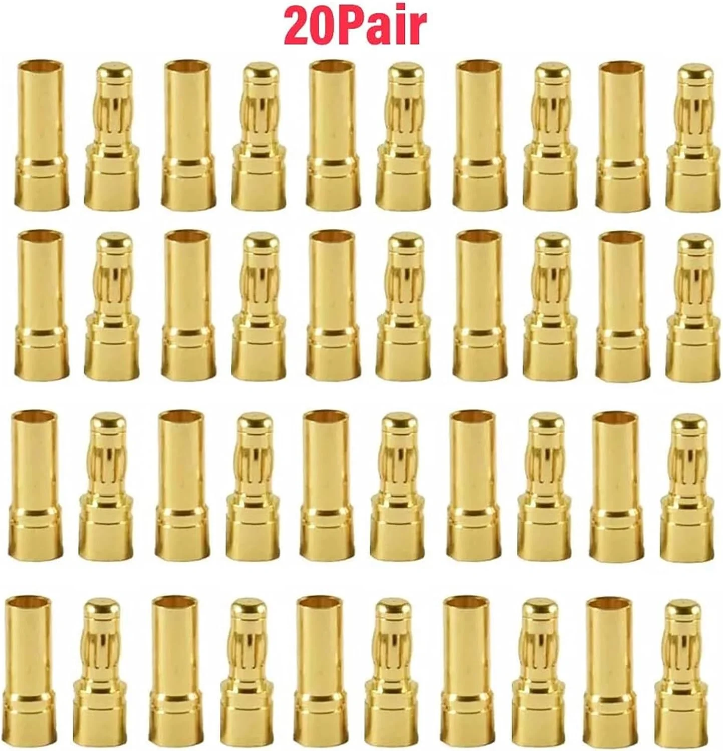 40 عدد کانکتور دوشاخه ESC با قطر 3.5 میلی‌متر برای باتری ماشین کنترلی، هواپیما، هلیکوپتر، موتور براشلس و Lipo ESC