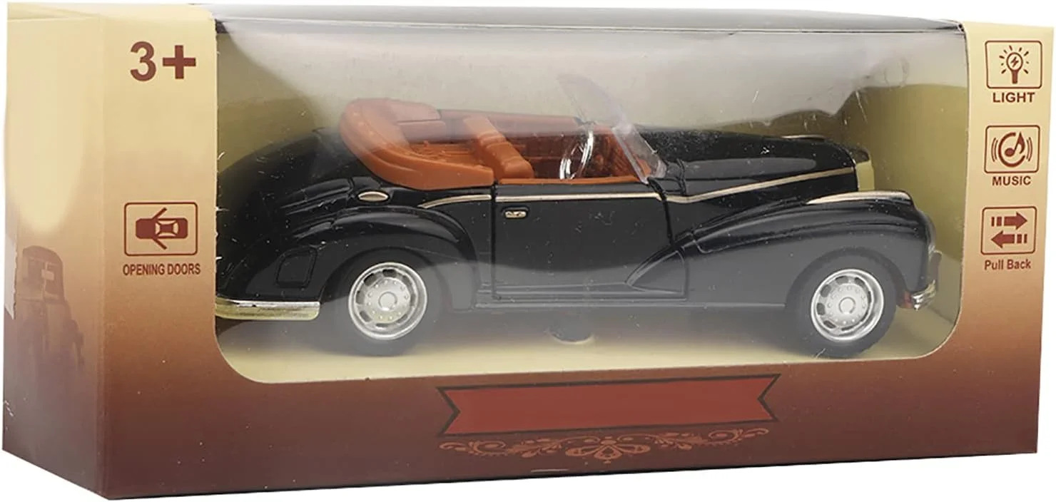 مدل ماشین اسباب بازی Denash، ماشین رودستر اسباب بازی، دارای عملکرد نورپردازی و ظاهری شیک برای کودکان (مشکی)