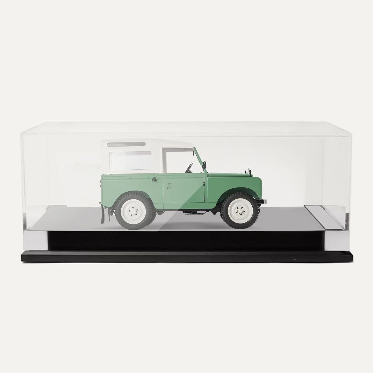 ماشین کنترلی FMS Land Rover Series II مقیاس 1/12، پیکاپ و ون و کانورتیبل 3 در 1 با کلید 2 سرعته، چهار چرخ متحرک، چراغ های LED، مدل RC برای بزرگسالان (آبی)