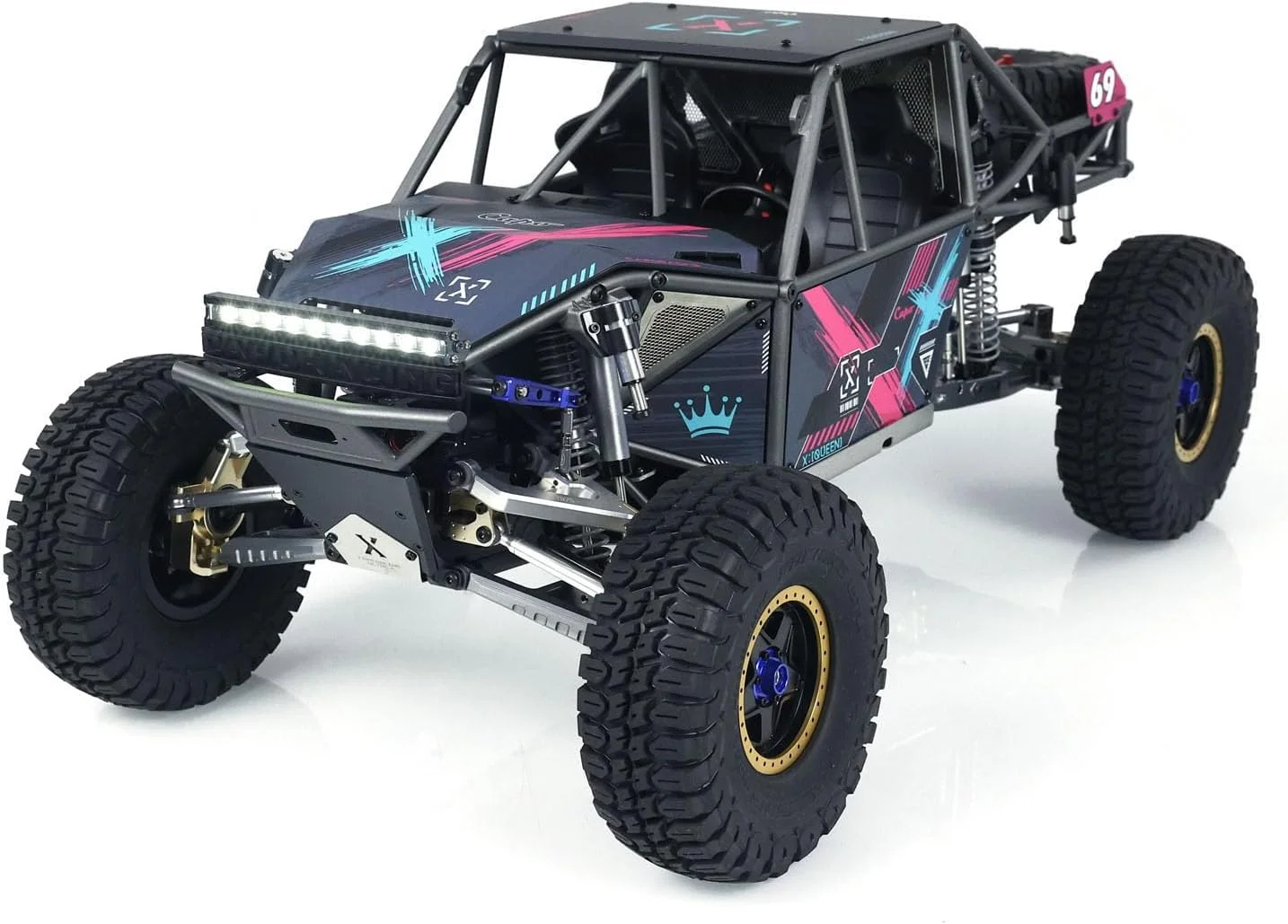 مدل ماشین خزنده آرسی کاپو 1/8 برای خودروهای مسابقه ای آرسی U4 Queen CD1582X، دارای گیربکس 2 سرعته، نور، صدا و کنترلر رادیویی MT12